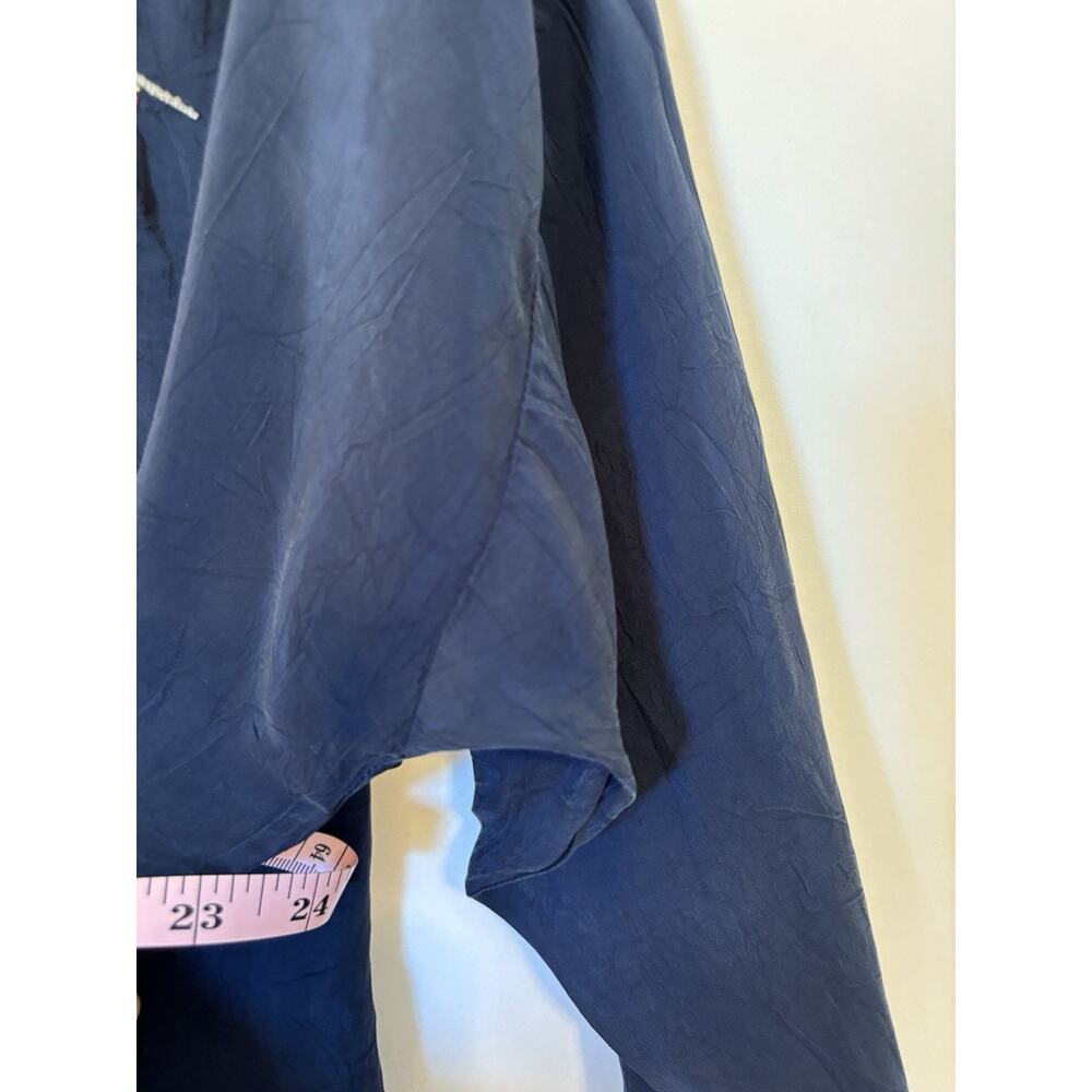 Johnny Was Tunic Blouse Top Medium Blue Vneck Flowy Relaxed Embroidered Long - Picture 8 of 15